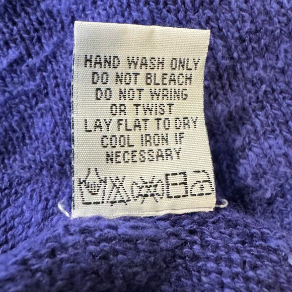 Habitat Size Large Purple Linen Blend V-Neck Sweater - Picture 6 of 7